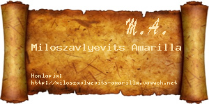 Miloszavlyevits Amarilla névjegykártya